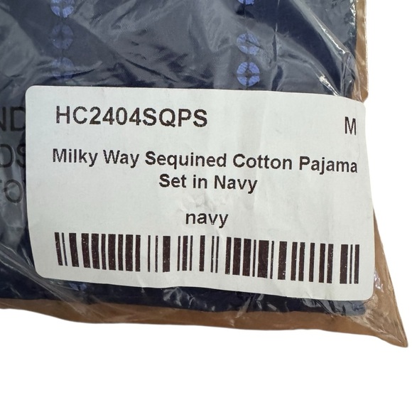 NWT Sleeper Milky Way Sequined Cotton Pajama Set Navy Size M - Picture 11 of 13